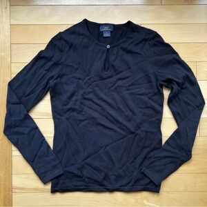 Brooks Brothers 346 Keyhole Sweater Size Small Merino Wool Navy